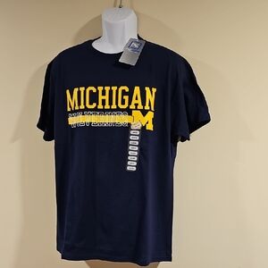 Pro Edge Michigan Wolverines Navy and Yellow Tee
